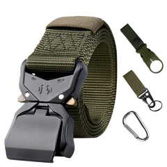 Outdoor Men's Nylon Tactical Belt with Key Chain Buckle Set