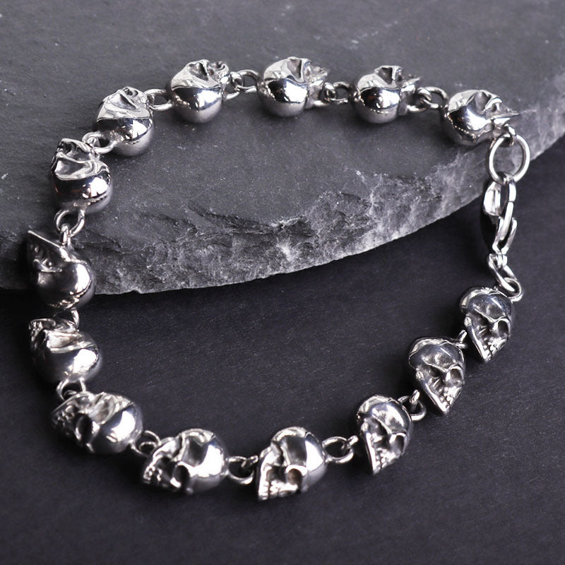 Men's Gothic Skull Chain Bracelet Metal Punk Rock Biker