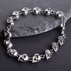 Men's Gothic Skull Chain Bracelet Metal Punk Rock Biker