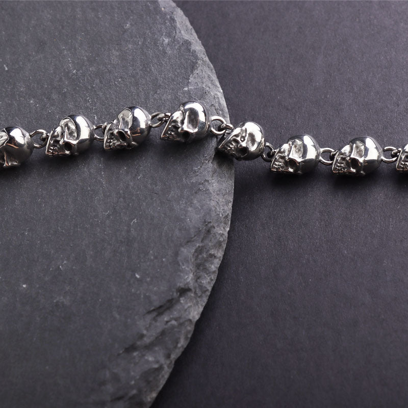 Men's Gothic Skull Chain Bracelet Metal Punk Rock Biker
