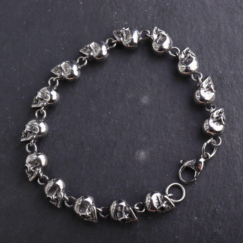 Men's Gothic Skull Chain Bracelet Metal Punk Rock Biker