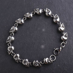 Men's Gothic Skull Chain Bracelet Metal Punk Rock Biker