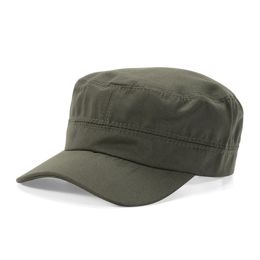 Vintage Washed Cotton Solid Flat Cap Outdoor