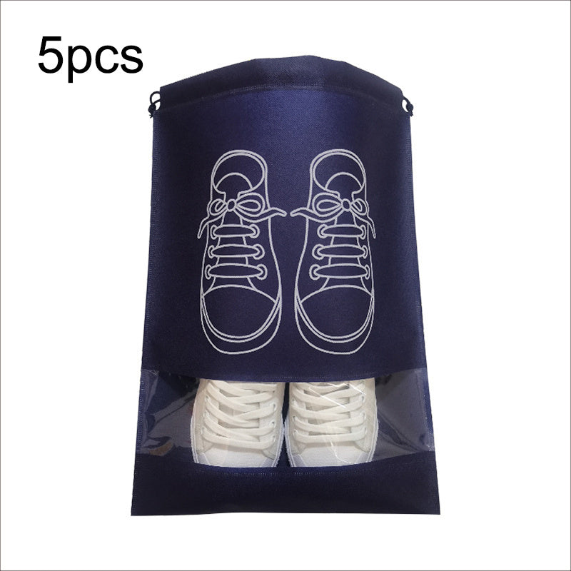 5pcs Shoe Storage Bag Closet Organizer Non-woven Travel Portable Bag