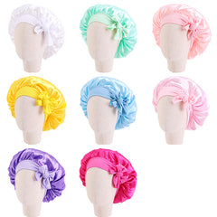 Satin Silk Bonnet Baby Sleep Cap Kids Beanie
