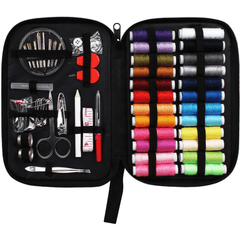 130 Piece Sewing Kit with Case - 24 Spools of Thread, Needles, Scissors, Thimble