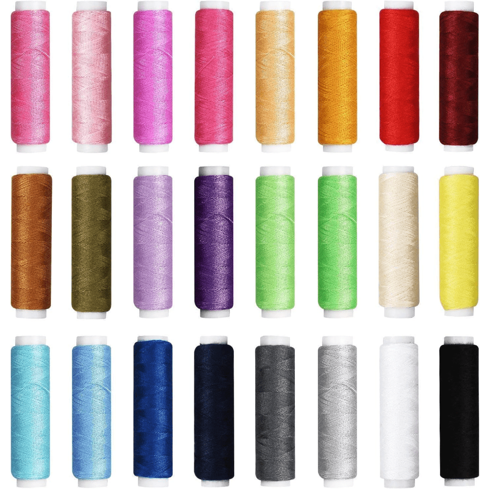 130 Piece Sewing Kit with Case - 24 Spools of Thread, Needles, Scissors, Thimble