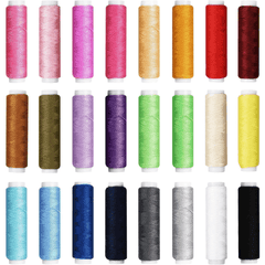 130 Piece Sewing Kit with Case - 24 Spools of Thread, Needles, Scissors, Thimble