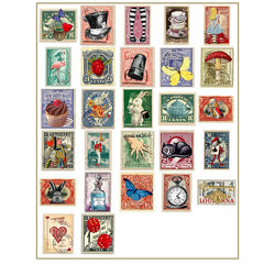 27pcs Alice Stamps Stickers DIY Stationery Computer Stickers for Children