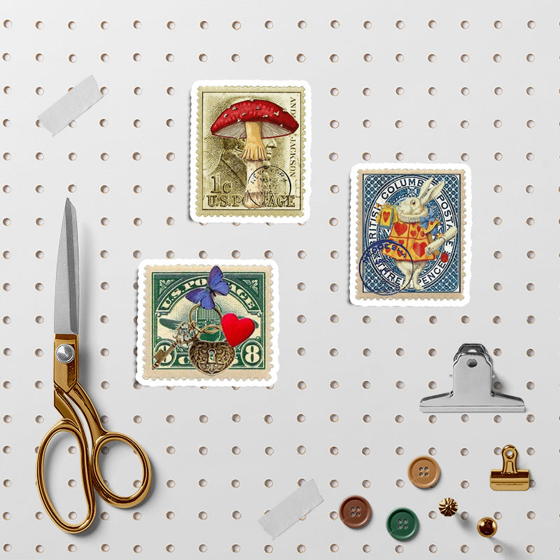 27pcs Alice Stamps Stickers DIY Stationery Computer Stickers for Children