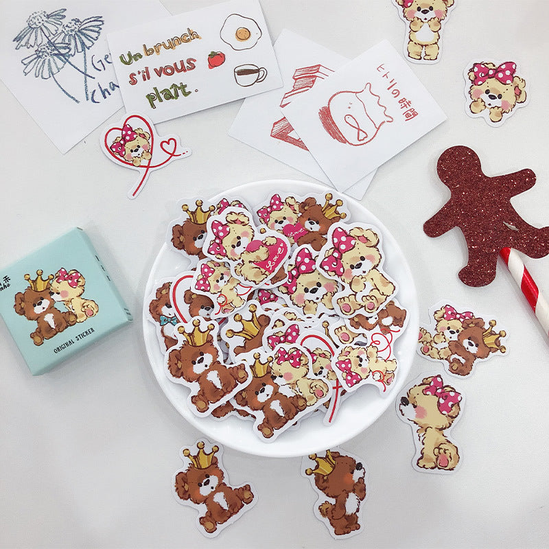 44pcs Crown Bear Stickers DIY Stationery Set for Kids