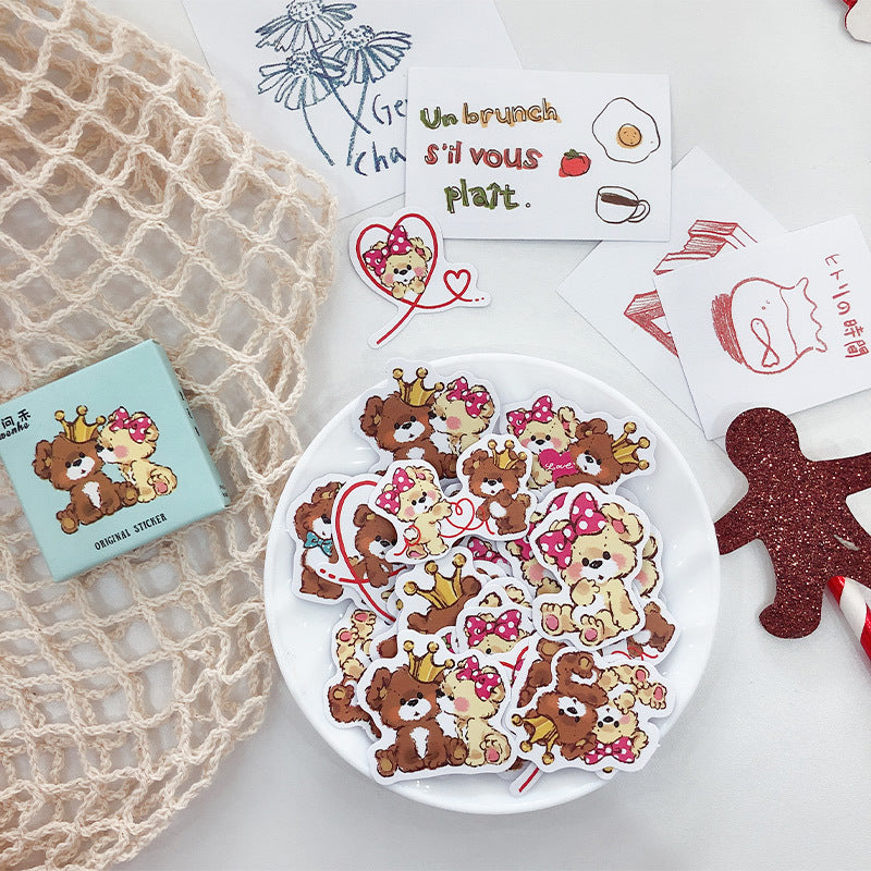 44pcs Crown Bear Stickers DIY Stationery Set for Kids