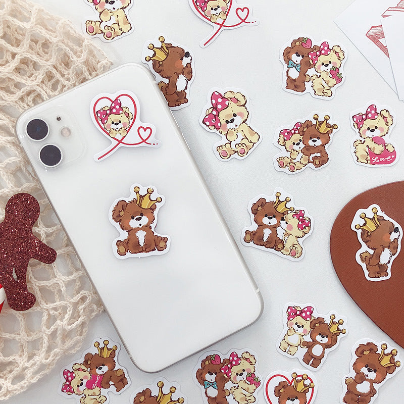 44pcs Crown Bear Stickers DIY Stationery Set for Kids