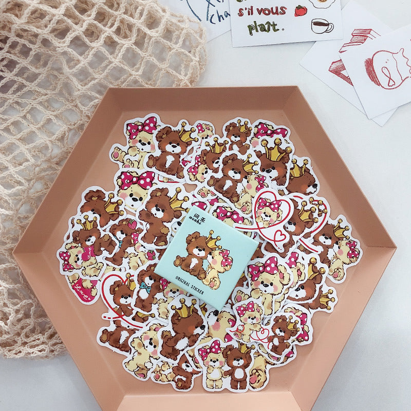 44pcs Crown Bear Stickers DIY Stationery Set for Kids