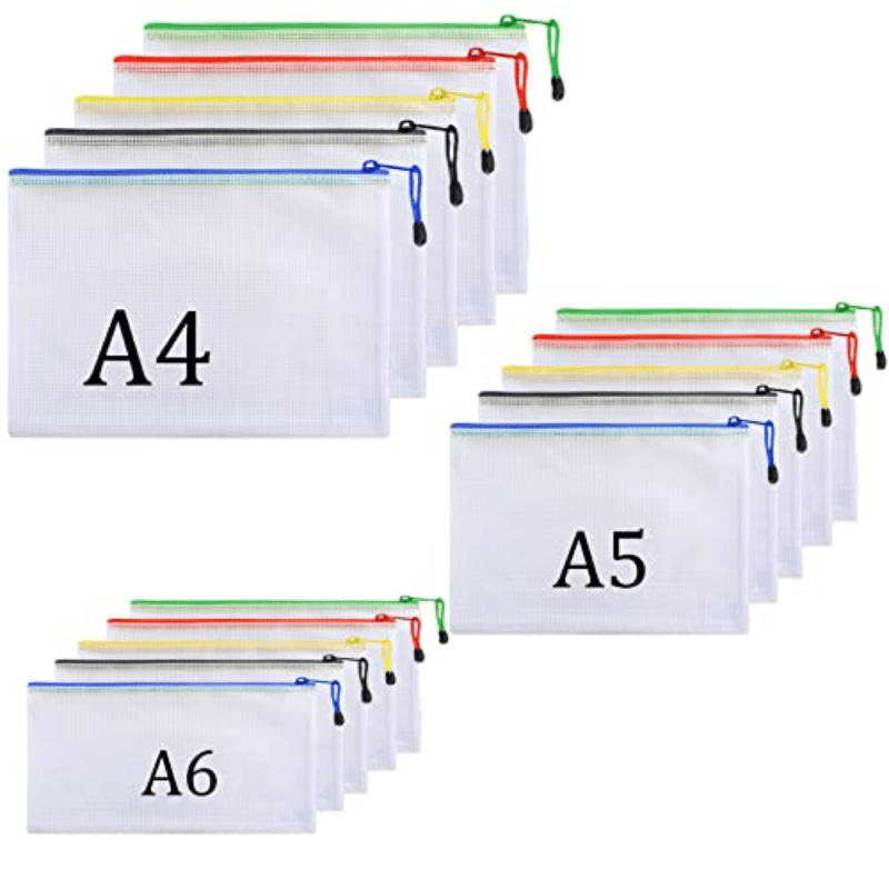 15pcs Colacoo Mesh Zipper Pouch Plastic Zipper Bags