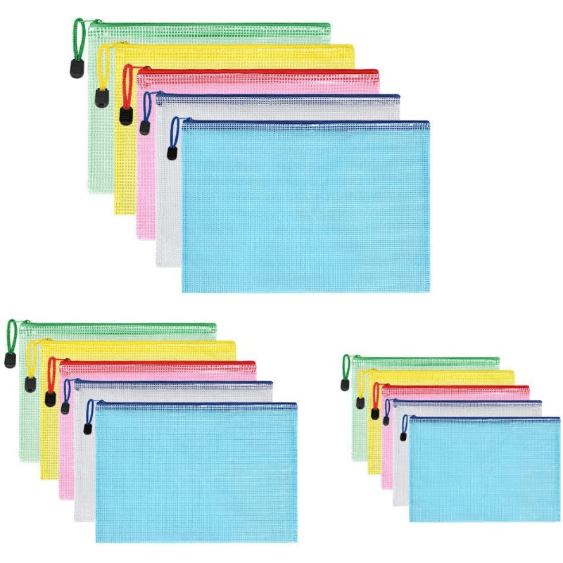 15pcs Colacoo Mesh Zipper Pouch Plastic Zipper Bags