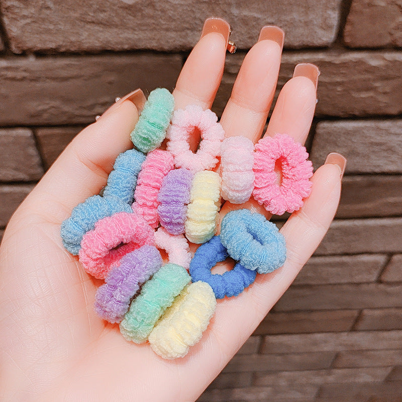 100pcs Kids Elastic Towel Ring Rubber Band Hair Ring