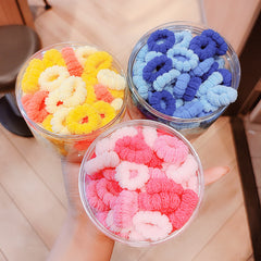 100pcs Kids Elastic Towel Ring Rubber Band Hair Ring