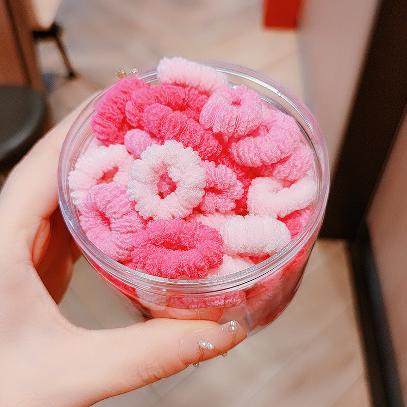 100pcs Kids Elastic Towel Ring Rubber Band Hair Ring