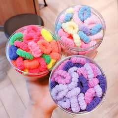 100pcs Kids Elastic Towel Ring Rubber Band Hair Ring