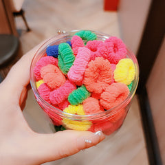 100pcs Kids Elastic Towel Ring Rubber Band Hair Ring