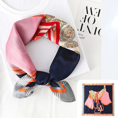 Women's Plaid Double Sided Square Silk Scarf