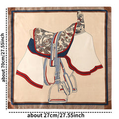 Women's Plaid Double Sided Square Silk Scarf