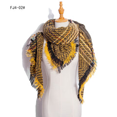 Twill Ombre Warm Scarf Large Shawl Boho Bandana Tassel Wrap for Women