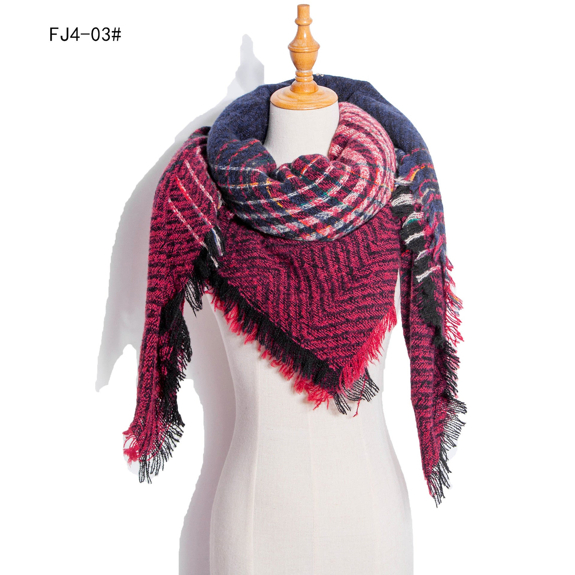 Twill Ombre Warm Scarf Large Shawl Boho Bandana Tassel Wrap for Women