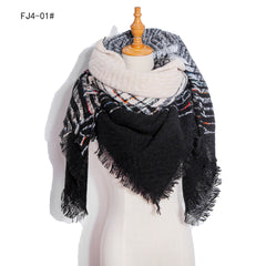 Twill Ombre Warm Scarf Large Shawl Boho Bandana Tassel Wrap for Women