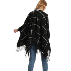 Oversized Plaid Blanket Scarf Soft Tassel Wrap Women Muffler Hijab