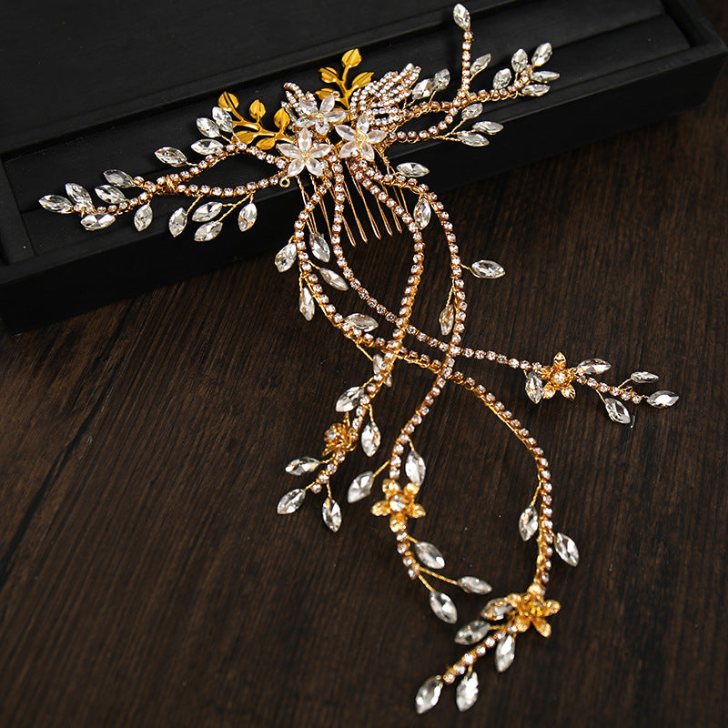 Rhinestone Bridal Flower Hair Comb Crystal Headpiece Ornament