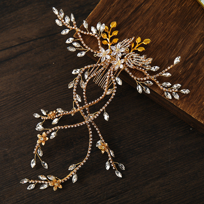 Rhinestone Bridal Flower Hair Comb Crystal Headpiece Ornament