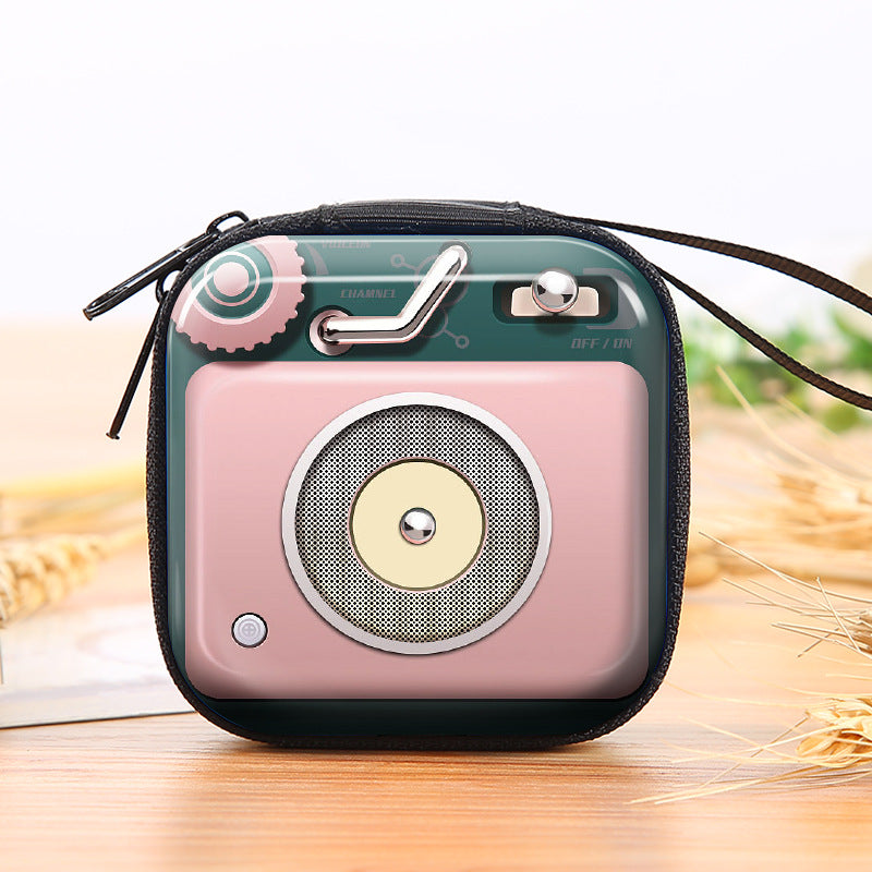 Tape Recorder Coin Purse Mini Key Case Earphone Bag