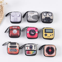 Tape Recorder Coin Purse Mini Key Case Earphone Bag