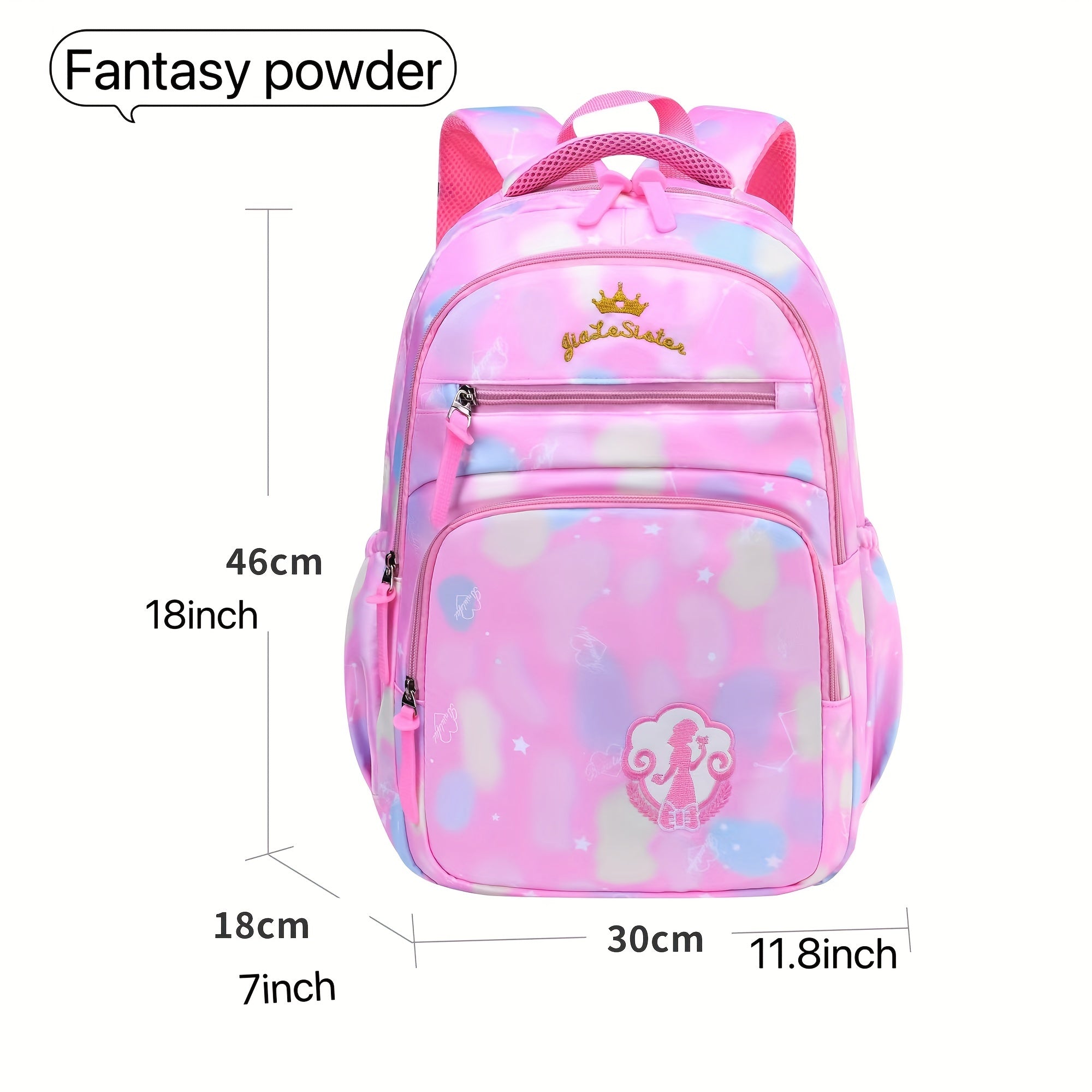 Princess School Backpack Lightweight Waterproof Large Capacity