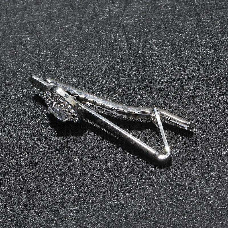 Men's Crystal Formal Dress Shirt Tie Clip