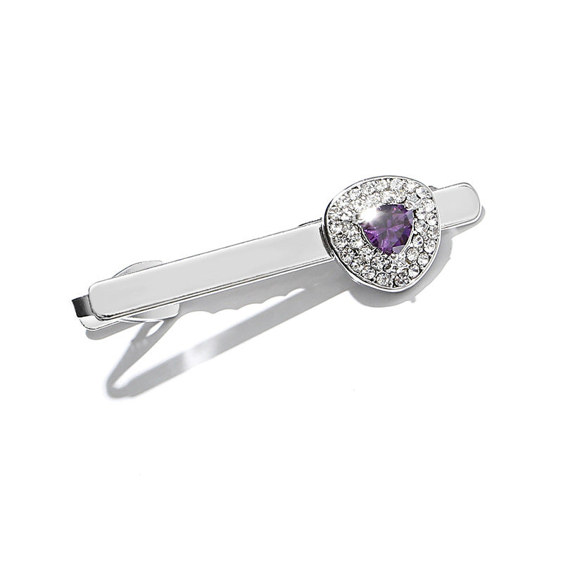 Men's Crystal Formal Dress Shirt Tie Clip
