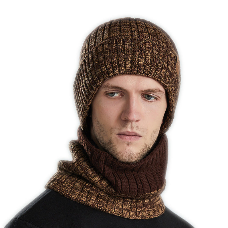 Men's Winter Wool Hat Knitted Thermal Warm Cap Plush Thickened