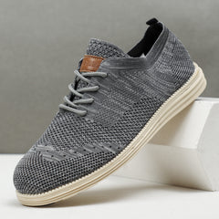 Men's Lightweight Striped Sneakers Casual Shoes Grey