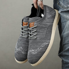 Men's Lightweight Striped Sneakers Casual Shoes Grey