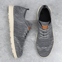 Men's Lightweight Striped Sneakers Casual Shoes Grey