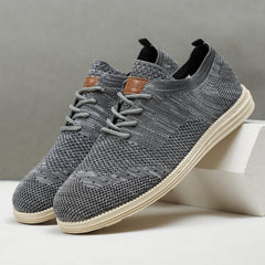 Men's Lightweight Striped Sneakers Casual Shoes Grey