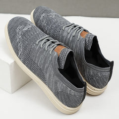 Men's Lightweight Striped Sneakers Casual Shoes Grey