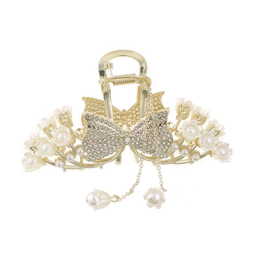Rhinestone Pearl Hair Claws Hair Clip Hairpin Barrette Girls Ornament