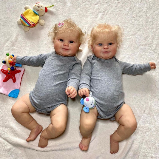 24 Inch 3D Paint Skin Art Reborn Smiling Baby Doll Toy