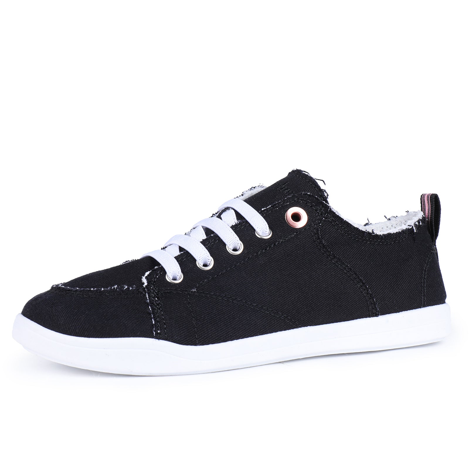Casual Raw Trim Lace up Women's Canvas Shoes Comfort Sneakers