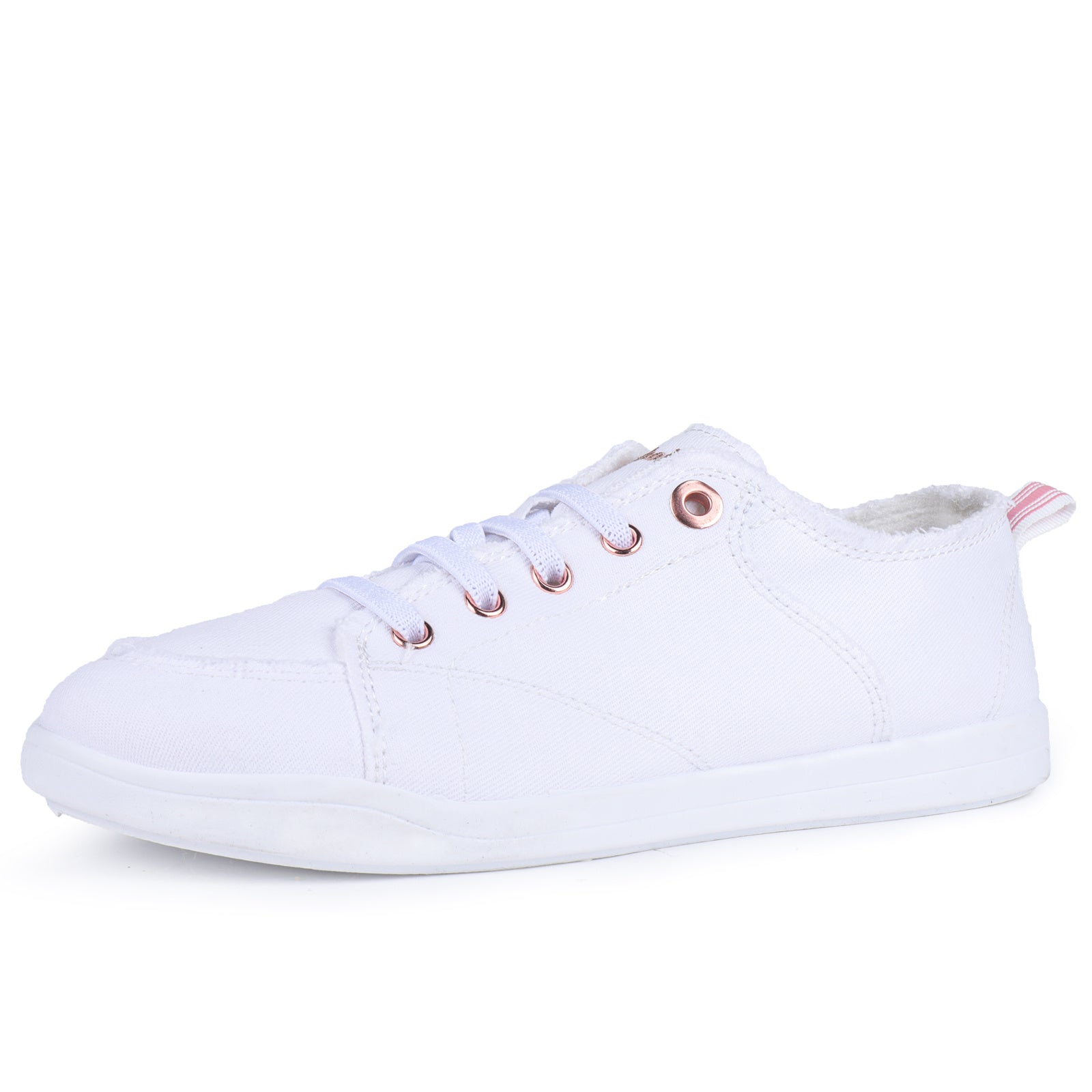 Casual Raw Trim Lace up Women's Canvas Shoes Comfort Sneakers