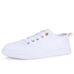 Casual Raw Trim Lace up Women's Canvas Shoes Comfort Sneakers