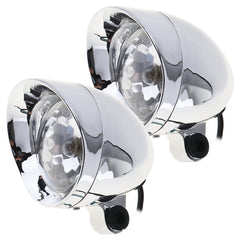 2pcs Motorcycle Headlight Bulbs Retro Bullet Type Small Fog Light Lamp Spotlight